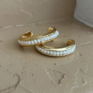 Cult Gaia Lumi Pearl Hoop Earrings